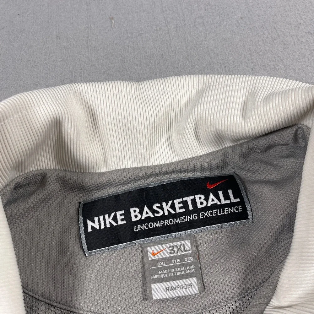 VTG Nike Basketball Jacket‎ Men 3XL Full Zip Gray White Athletic Casual Y2K